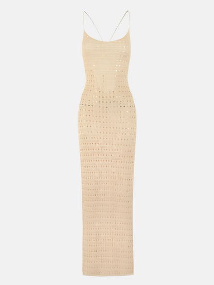 Slit Bodycon Knit Maxi Cover Up