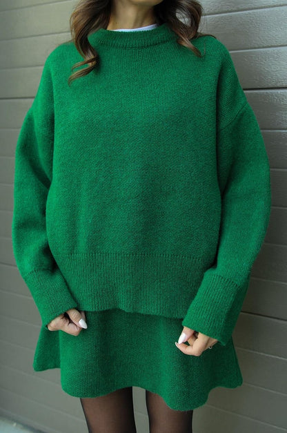 Elegant Sweater & Skirt Co-Ord Set - Two-Piece Knit Set