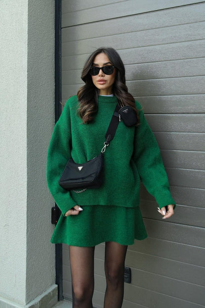 Elegant Sweater & Skirt Co-Ord Set - Two-Piece Knit Set